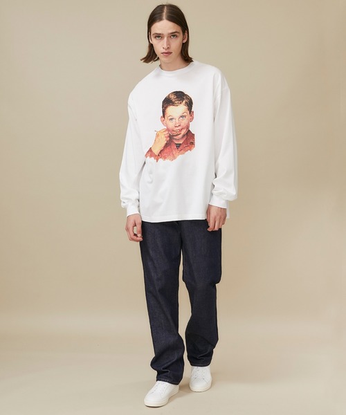 Name.（ネーム）の「【Name.】NORMAN ROCKWELLプリントロングスリーブTシャツ "BOY"/NMCU-20AW-006（Tシャツ/カットソー・メンズ・ブラック/ホワイト・1/2/0）」の17枚目の写真