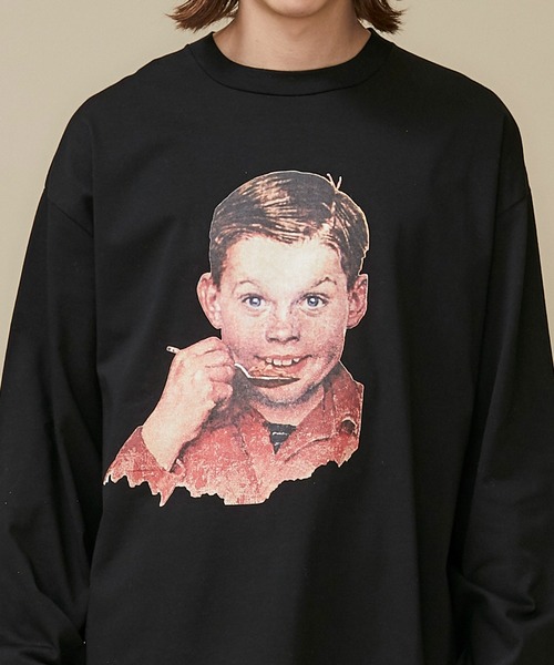 Name.（ネーム）の「【Name.】NORMAN ROCKWELLプリントロングスリーブTシャツ "BOY"/NMCU-20AW-006（Tシャツ/カットソー・メンズ・ブラック/ホワイト・1/2/0）」の15枚目の写真