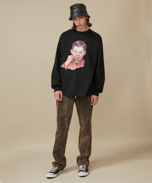 Name.（ネーム）の「【Name.】NORMAN ROCKWELLプリントロングスリーブTシャツ "BOY"/NMCU-20AW-006（Tシャツ/カットソー・メンズ・ブラック/ホワイト・1/2/0）」の16枚目の写真