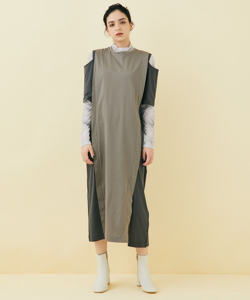 STUDIOUS（ステュディオス）の「【STUDIOUS】ショルダースリットTEEワンピース（ワンピース・レディース・ブラック/マルチ・FREE）」の3枚目の写真