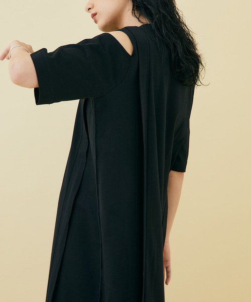 STUDIOUS（ステュディオス）の「【STUDIOUS】ショルダースリットTEEワンピース（ワンピース・レディース・ブラック/マルチ・FREE）」の16枚目の写真