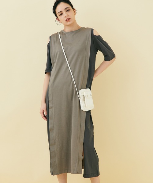 STUDIOUS（ステュディオス）の「【STUDIOUS】ショルダースリットTEEワンピース（ワンピース・レディース・ブラック/マルチ・FREE）」の14枚目の写真