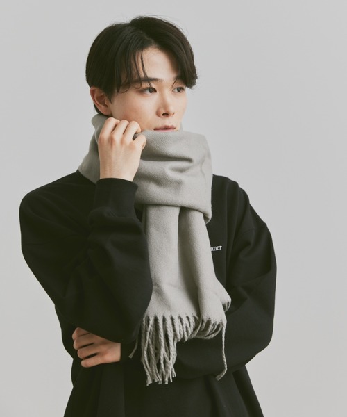 フリンジマフラー Modish Tender Muffler/TATIANA flaner（フラネ）の「Natural fringe muffler / ナチュラル