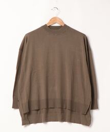 CRAFT STANDARD BOUTIQUE | クルーネック裾スリットニットチュニック●(ニット/セーター)