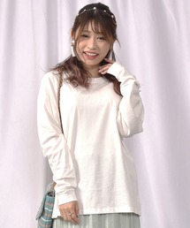 綿100% 長袖Tシャツトップス レディース ロンt カットソー