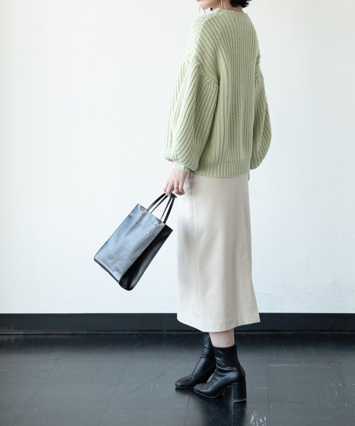 Aunt Marie's（アントマリーズ）の「フェイクレザータイトスカート（スカート・レディース・アイボリー/グリーン/ブラック・FREE）」の5枚目の写真