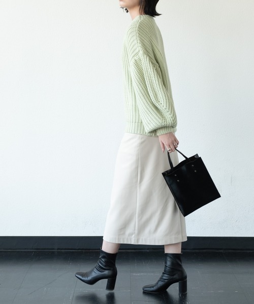 Aunt Marie's（アントマリーズ）の「フェイクレザータイトスカート（スカート・レディース・アイボリー/グリーン/ブラック・FREE）」の6枚目の写真