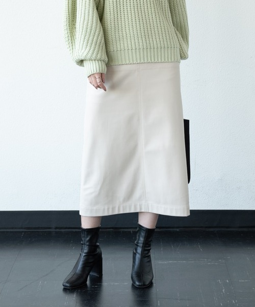 Aunt Marie's（アントマリーズ）の「フェイクレザータイトスカート（スカート・レディース・アイボリー/グリーン/ブラック・FREE）」の4枚目の写真
