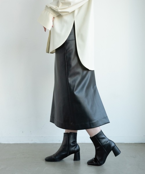 Aunt Marie's（アントマリーズ）の「フェイクレザータイトスカート（スカート・レディース・アイボリー/グリーン/ブラック・FREE）」の9枚目の写真