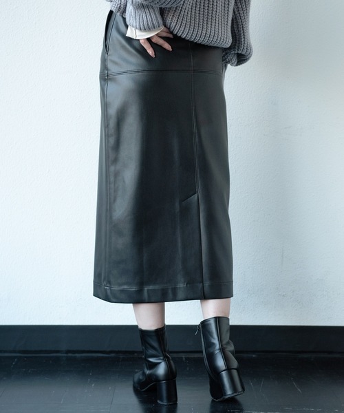 Aunt Marie's（アントマリーズ）の「フェイクレザータイトスカート（スカート・レディース・アイボリー/グリーン/ブラック・FREE）」の15枚目の写真
