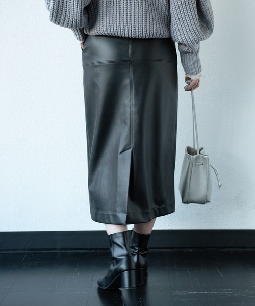 Aunt Marie's（アントマリーズ）の「フェイクレザータイトスカート（スカート・レディース・アイボリー/グリーン/ブラック・FREE）」の16枚目の写真
