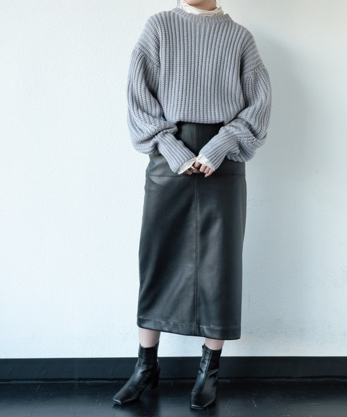 Aunt Marie's（アントマリーズ）の「フェイクレザータイトスカート（スカート・レディース・アイボリー/グリーン/ブラック・FREE）」の17枚目の写真