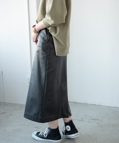 Aunt Marie's（アントマリーズ）の「フェイクレザータイトスカート（スカート・レディース・アイボリー/グリーン/ブラック・FREE）」の22枚目の写真