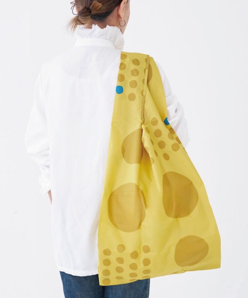 392 plusm(サンキューニプリュスエム)の「"maru" water repellent bag BIG(エコバッグ/サブバッグ・レディース・ネイビー/レッド/カーキ/イエロー・BIG(L))」の4枚目の写真