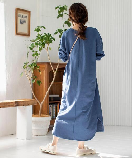 coen（コーエン）の「【WEB限定カラー】オーガニックUSAコットン裏毛ワンピース（ワンピース・レディース・ベージュ/ブラック/ライム/コバルトブルー・FREE）」の15枚目の写真