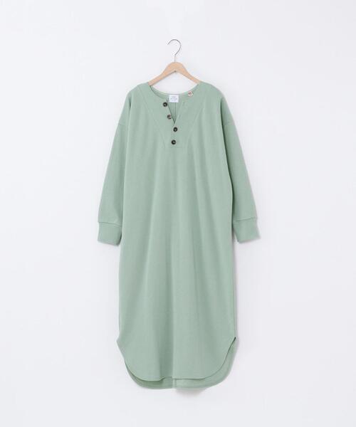 coen（コーエン）の「【WEB限定カラー】オーガニックUSAコットン裏毛ワンピース（ワンピース・レディース・ベージュ/ブラック/ライム/コバルトブルー・FREE）」の6枚目の写真