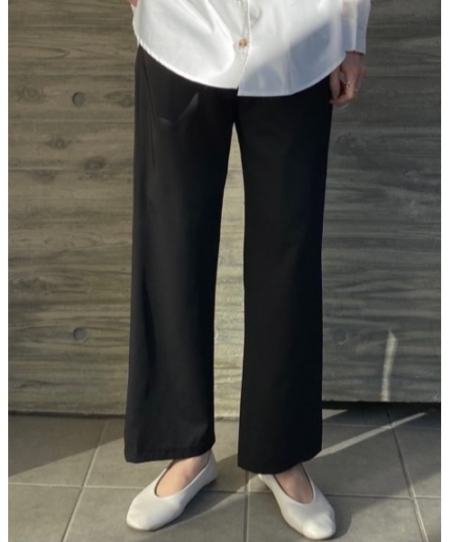 She's Closet(シーズクローゼット)の「ハイウエストフルレングスストレートパンツ(その他パンツ・レディース・グリーン/ブルーグリーン/ベージュ/スモークピンク/ブルー/ブラック・FREE)」の3枚目の写真