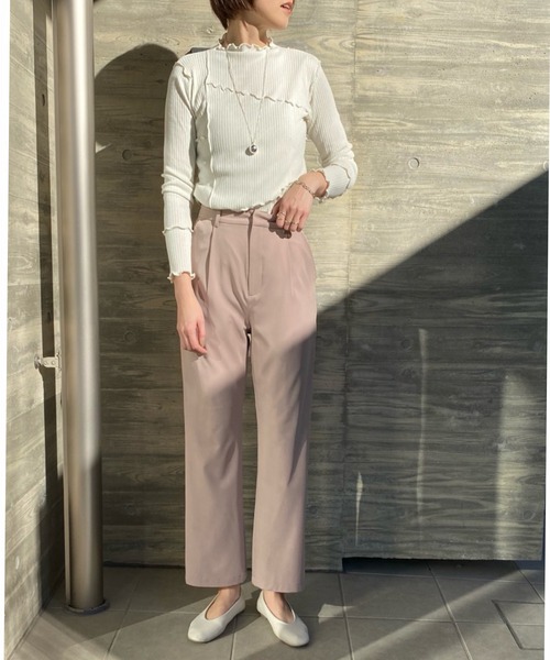 She's Closet(シーズクローゼット)の「ハイウエストフルレングスストレートパンツ(その他パンツ・レディース・グリーン/ブルーグリーン/ベージュ/スモークピンク/ブルー/ブラック・FREE)」の13枚目の写真
