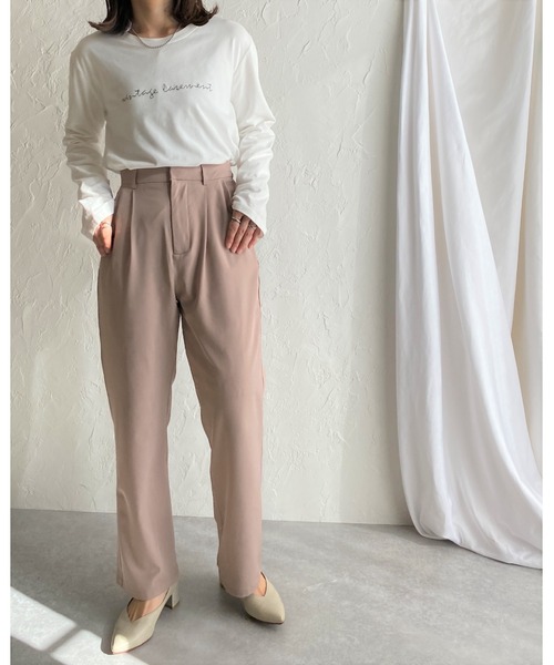 She's Closet(シーズクローゼット)の「ハイウエストフルレングスストレートパンツ(その他パンツ・レディース・グリーン/ブルーグリーン/ベージュ/スモークピンク/ブルー/ブラック・FREE)」の15枚目の写真