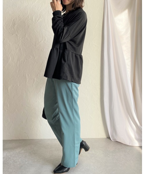 She's Closet(シーズクローゼット)の「ハイウエストフルレングスストレートパンツ(その他パンツ・レディース・グリーン/ブルーグリーン/ベージュ/スモークピンク/ブルー/ブラック・FREE)」の21枚目の写真