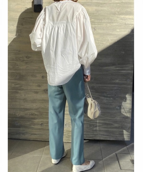 She's Closet(シーズクローゼット)の「ハイウエストフルレングスストレートパンツ(その他パンツ・レディース・グリーン/ブルーグリーン/ベージュ/スモークピンク/ブルー/ブラック・FREE)」の8枚目の写真
