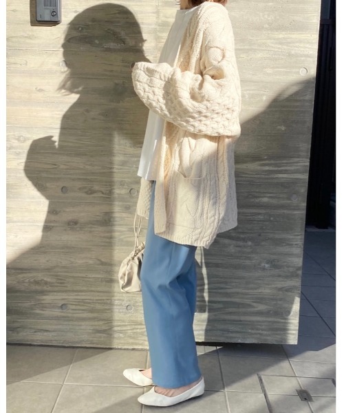She's Closet(シーズクローゼット)の「ハイウエストフルレングスストレートパンツ(その他パンツ・レディース・グリーン/ブルーグリーン/ベージュ/スモークピンク/ブルー/ブラック・FREE)」の10枚目の写真