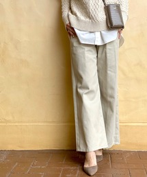 RIVE DROITE | シーズン問わず楽しめる　コットンツイルAラインワイドパンツ　（ウォッシャブル加工）(その他パンツ)