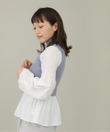sakishimatokyo | 【ZOZO限定】サキシマamp「ニットベストツキソデボリュームシャツ」(シャツ/ブラウス)