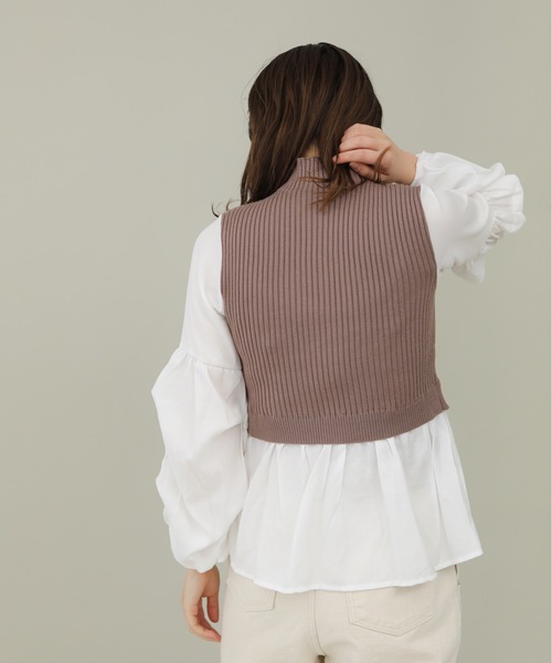 sakishimatokyo（サキシマトーキョー）の「【ZOZO限定】サキシマamp「ニットベストツキボリューム袖シャツ」（シャツ/ブラウス・レディース・ブルー/モカ/ブラック/ベージュ・FREE）」の8枚目の写真