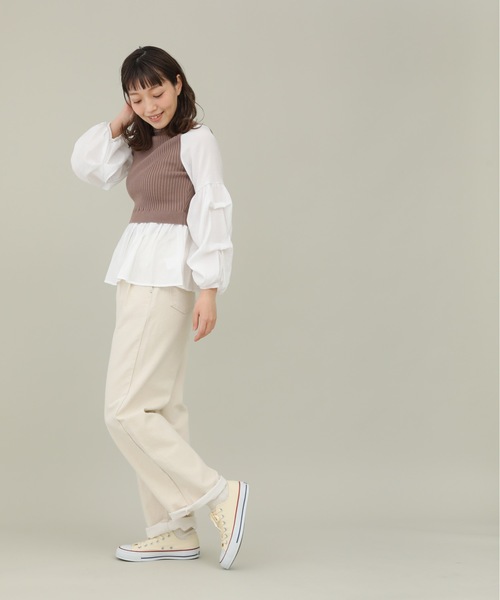 sakishimatokyo（サキシマトーキョー）の「【ZOZO限定】サキシマamp「ニットベストツキボリューム袖シャツ」（シャツ/ブラウス・レディース・ブルー/モカ/ブラック/ベージュ・FREE）」の10枚目の写真