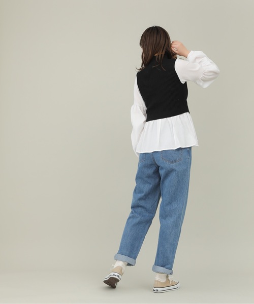 sakishimatokyo（サキシマトーキョー）の「【ZOZO限定】サキシマamp「ニットベストツキボリューム袖シャツ」（シャツ/ブラウス・レディース・ブルー/モカ/ブラック/ベージュ・FREE）」の14枚目の写真