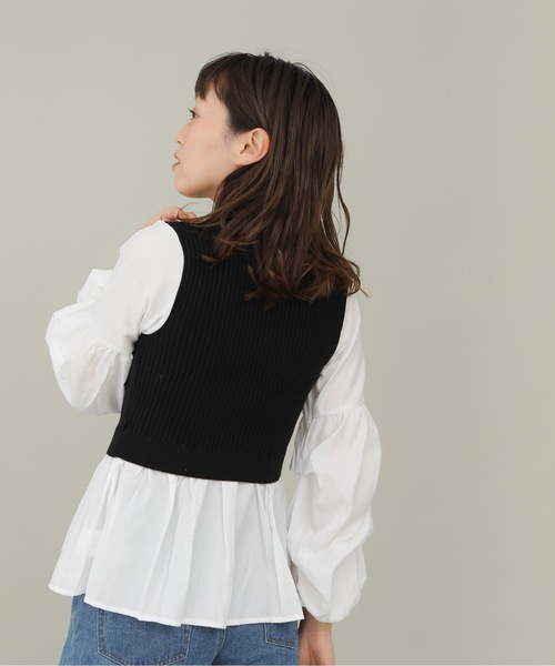 sakishimatokyo（サキシマトーキョー）の「【ZOZO限定】サキシマamp「ニットベストツキボリューム袖シャツ」（シャツ/ブラウス・レディース・ブルー/モカ/ブラック/ベージュ・FREE）」の22枚目の写真