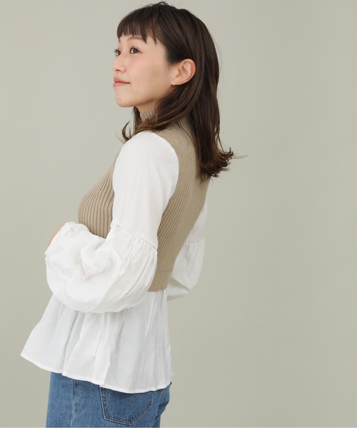 sakishimatokyo（サキシマトーキョー）の「【ZOZO限定】サキシマamp「ニットベストツキボリューム袖シャツ」（シャツ/ブラウス・レディース・ブルー/モカ/ブラック/ベージュ・FREE）」の15枚目の写真