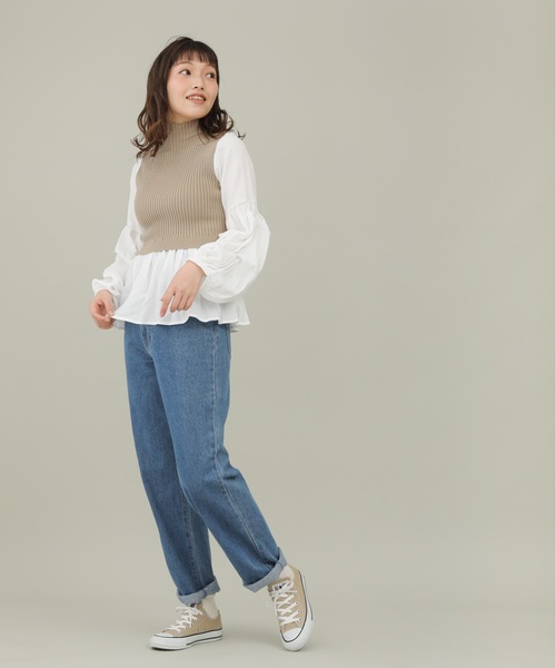 sakishimatokyo（サキシマトーキョー）の「【ZOZO限定】サキシマamp「ニットベストツキボリューム袖シャツ」（シャツ/ブラウス・レディース・ブルー/モカ/ブラック/ベージュ・FREE）」の13枚目の写真