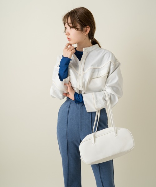 Kastane（カスタネ）の「ナローロングミニボストン（ボストンバッグ・レディース・ブラック/オフホワイト・FREE）」の7枚目の写真