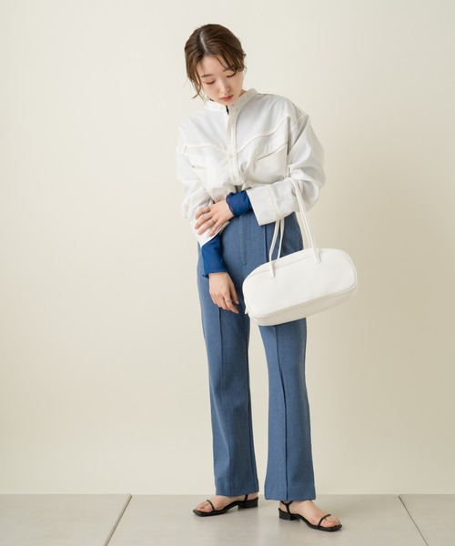 Kastane（カスタネ）の「ナローロングミニボストン（ボストンバッグ・レディース・ブラック/オフホワイト・FREE）」の8枚目の写真