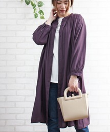 レーヨン素材ギャザーデザインワンピース