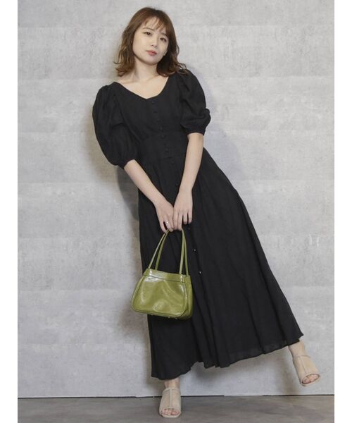 dazzlin（ダズリン）の「コットンバックオープンフレアワンピース（ワンピース・レディース・オフホワイト/ブラック/ベージュ・FREE）」の7枚目の写真