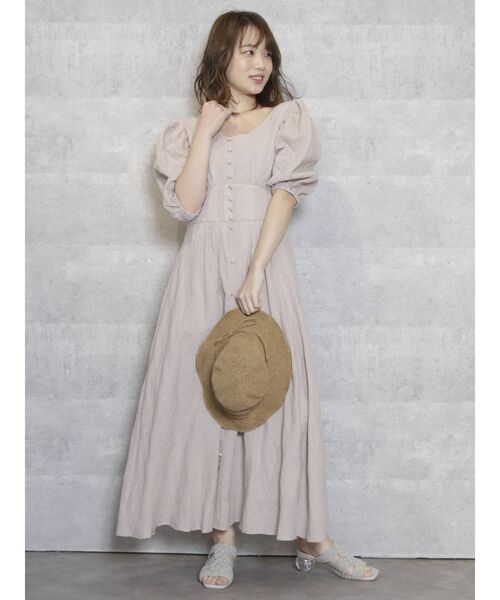 dazzlin（ダズリン）の「コットンバックオープンフレアワンピース（ワンピース・レディース・オフホワイト/ブラック/ベージュ・FREE）」の10枚目の写真