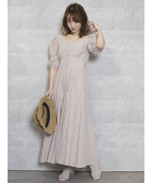 dazzlin（ダズリン）の「コットンバックオープンフレアワンピース（ワンピース・レディース・オフホワイト/ブラック/ベージュ・FREE）」の15枚目の写真