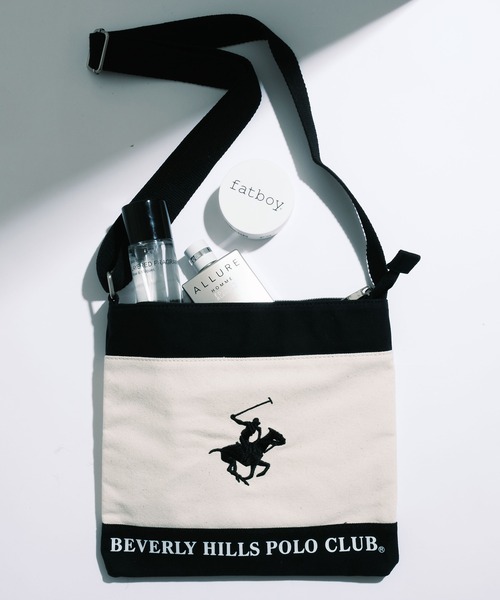 BEVERLY HILLS POLO CLUB(ビバリーヒルズポロクラブ)の「【BEVERLY HILLS POLO CLUB】ポロキャンバスショルダー BHC002(ショルダーバッグ・レディース・ホワイト系その他2/ホワイト系その他/ネイビー/グリーン/ブラック/ホワイト系その他3・FREE)」の2枚目の写真
