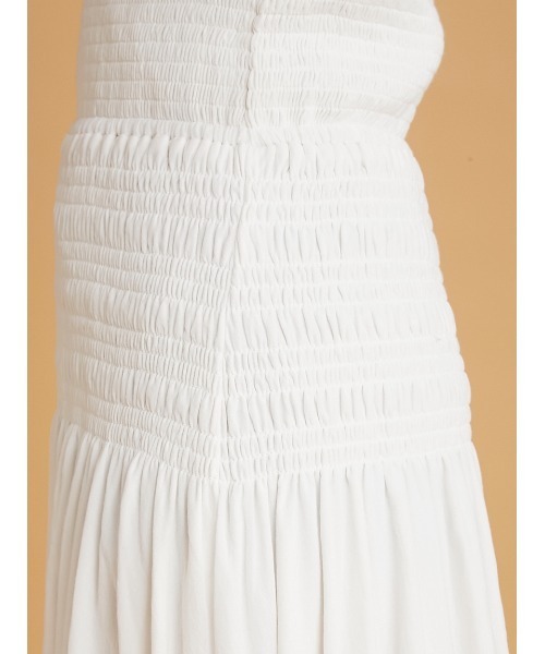 emmi（エミ）の「【emmi yoga】Select by aya yoga 2Way シャーリングスカート（スカート・レディース・オレンジ/アイボリー・FREE）」の6枚目の写真