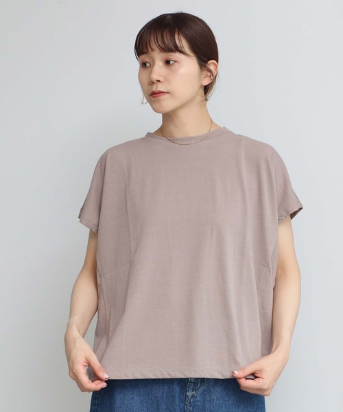 note et silence （ノートエシロンス）の「ハイト天竺ハイウェット　フレンチT（Tシャツ/カットソー・レディース・ホワイト/チャコールグレー/ブルー/ボルドー/グレー・FREE）」の3枚目の写真