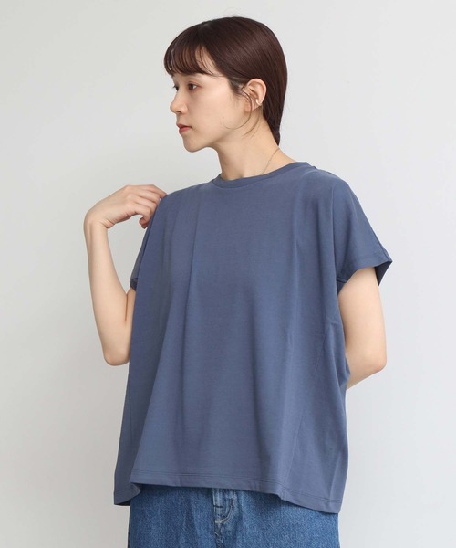 note et silence （ノートエシロンス）の「ハイト天竺ハイウェット　フレンチT（Tシャツ/カットソー・レディース・ホワイト/チャコールグレー/ブルー/ボルドー/グレー・FREE）」の4枚目の写真