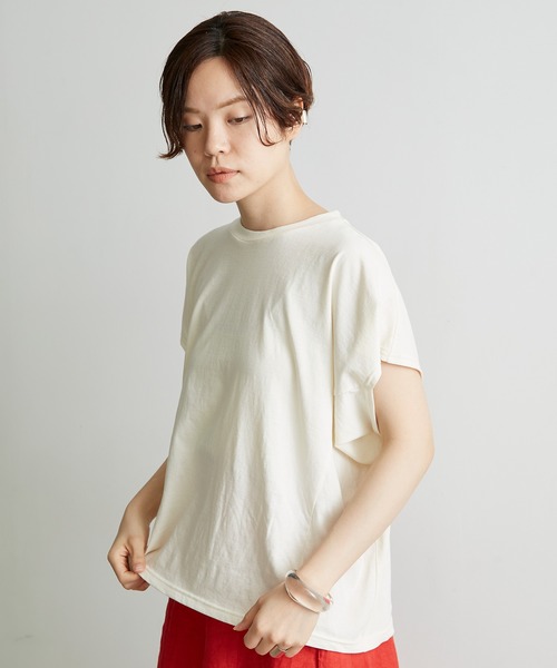 note et silence （ノートエシロンス）の「ハイト天竺ハイウェット　フレンチT（Tシャツ/カットソー・レディース・ホワイト/チャコールグレー/ブルー/ボルドー/グレー・FREE）」の14枚目の写真