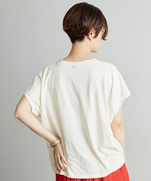 note et silence （ノートエシロンス）の「ハイト天竺ハイウェット　フレンチT（Tシャツ/カットソー・レディース・ホワイト/チャコールグレー/ブルー/ボルドー/グレー・FREE）」の8枚目の写真