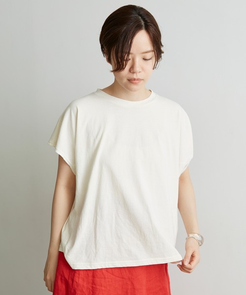 note et silence （ノートエシロンス）の「ハイト天竺ハイウェット　フレンチT（Tシャツ/カットソー・レディース・ホワイト/チャコールグレー/ブルー/ボルドー/グレー・FREE）」の19枚目の写真