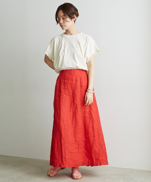 note et silence （ノートエシロンス）の「ハイト天竺ハイウェット　フレンチT（Tシャツ/カットソー・レディース・ホワイト/チャコールグレー/ブルー/ボルドー/グレー・FREE）」の10枚目の写真