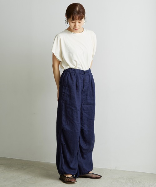 note et silence （ノートエシロンス）の「ハイト天竺ハイウェット　フレンチT（Tシャツ/カットソー・レディース・ホワイト/チャコールグレー/ブルー/ボルドー/グレー・FREE）」の11枚目の写真