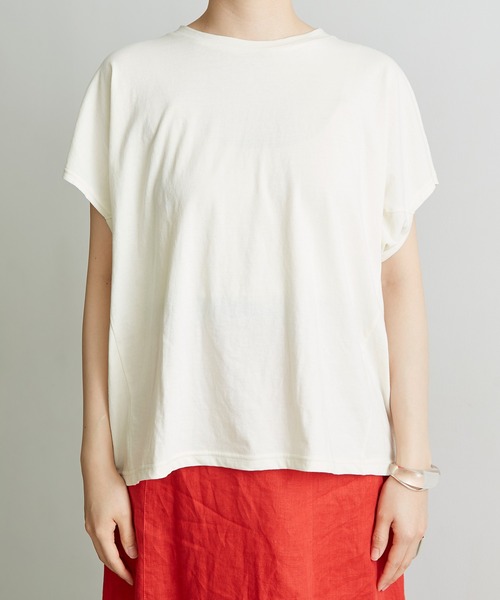 note et silence （ノートエシロンス）の「ハイト天竺ハイウェット　フレンチT（Tシャツ/カットソー・レディース・ホワイト/チャコールグレー/ブルー/ボルドー/グレー・FREE）」の18枚目の写真